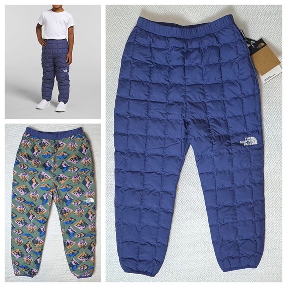 NWT The North Face Reversible Insulated Thermoball Pants, Cave Blue Kids Size 5T - Picture 1 of 9